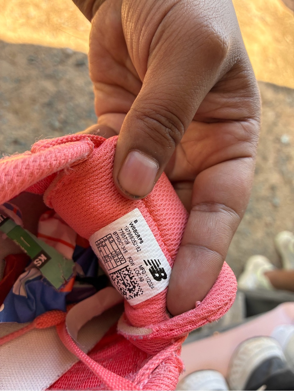 New Balance Kids Coral Pink Athletic Sneakers